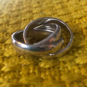 Silver .925 Triple Intwined Ring Sz.7 Simplistic